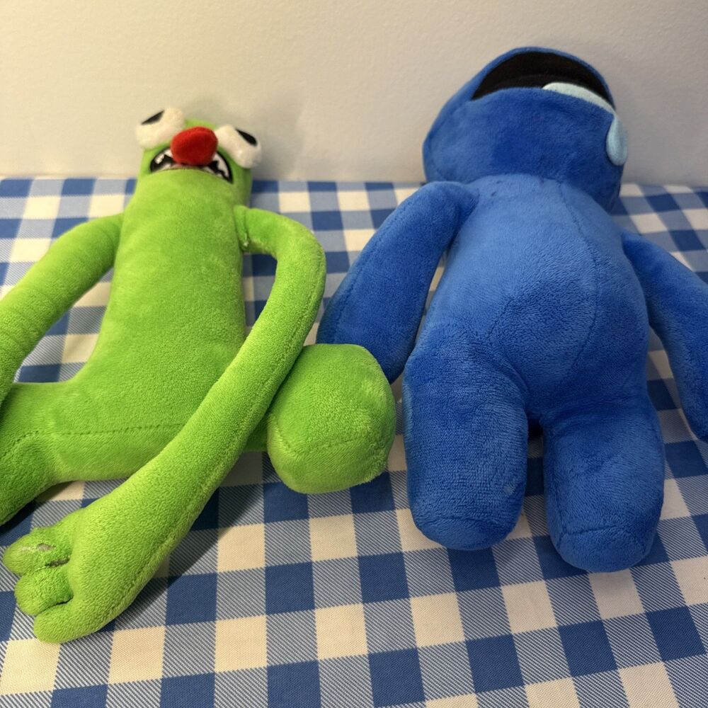Rainbow Friends Plush Lot of 2, Blue + Green Monsters - Picture 11 of 12